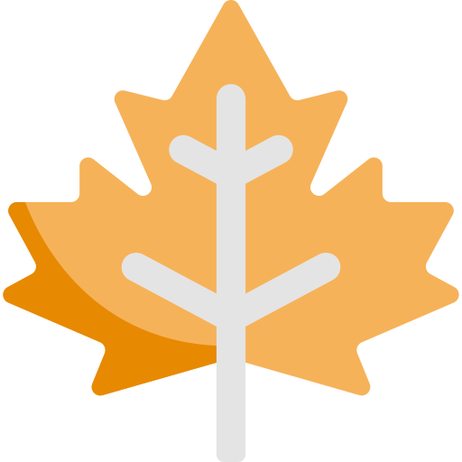Кленовый лист Kawaii Flat иконка