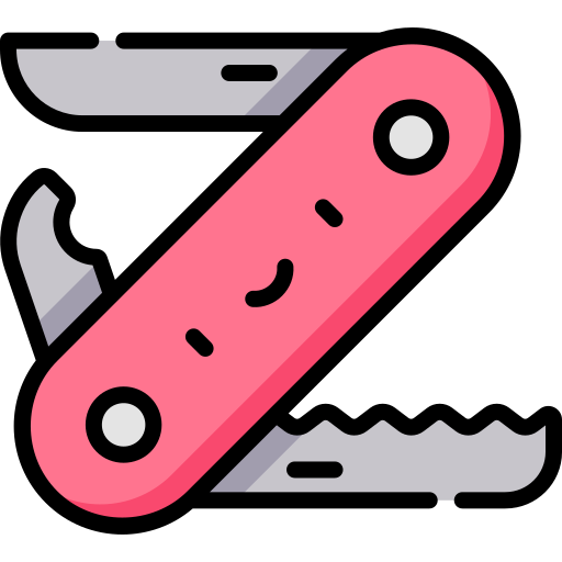coltello svizzero Kawaii Lineal color icona
