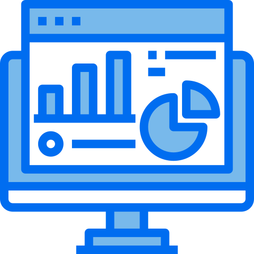 Data analytics Payungkead Blue icon