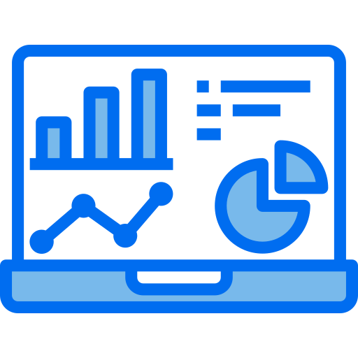 Data analytics Payungkead Blue icon