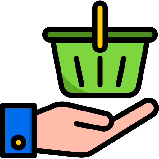 Shopping basket srip Lineal Color icon