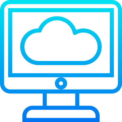La computación en nube srip Gradient icono
