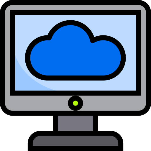 La computación en nube srip Lineal Color icono