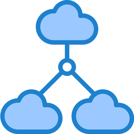 La computación en nube srip Blue icono