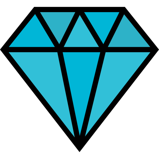 Diamond Detailed Straight Lineal color icon