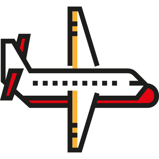 Airplane Detailed Straight Lineal color icon