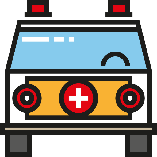 救急車 Detailed Straight Lineal color icon