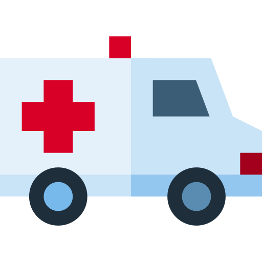 ambulance Basic Straight Flat icoon