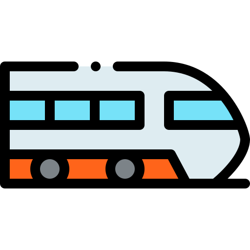 Tren Detailed Rounded Lineal color icono