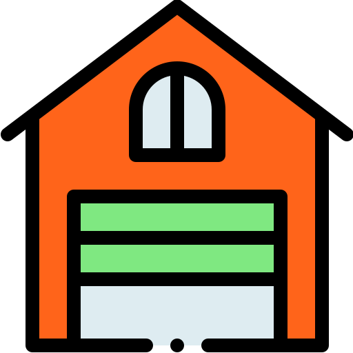 Garage Detailed Rounded Lineal color icon