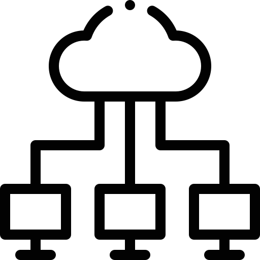 Облачная сеть Detailed Rounded Lineal иконка