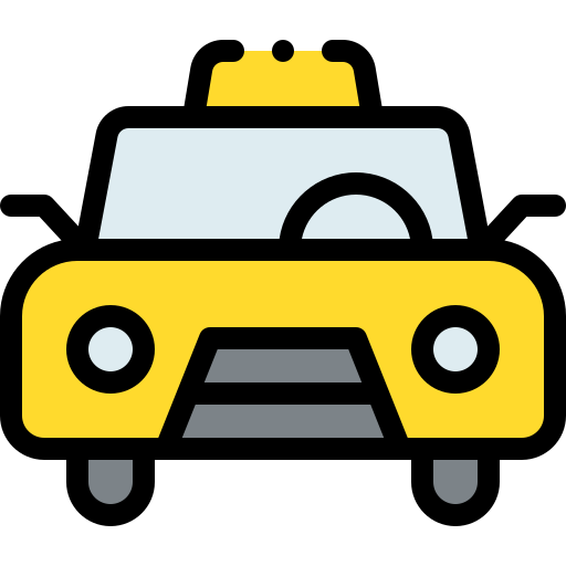 Taxi Detailed Rounded Lineal color icono