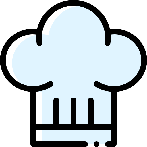 Chef hat Detailed Rounded Color Omission icon