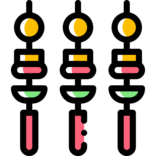 szaszłyki Detailed Rounded Color Omission ikona