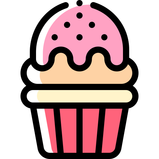 cupcake Detailed Rounded Color Omission icoon