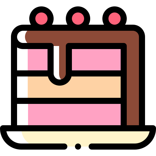 Piece of cake Detailed Rounded Color Omission icon