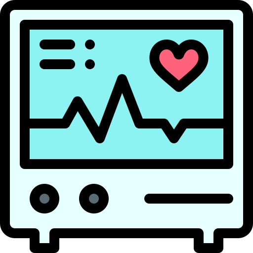 Electrocardiogram Detailed Rounded Lineal color icon