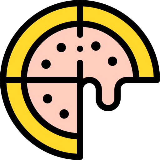 pizza Detailed Rounded Lineal color icon