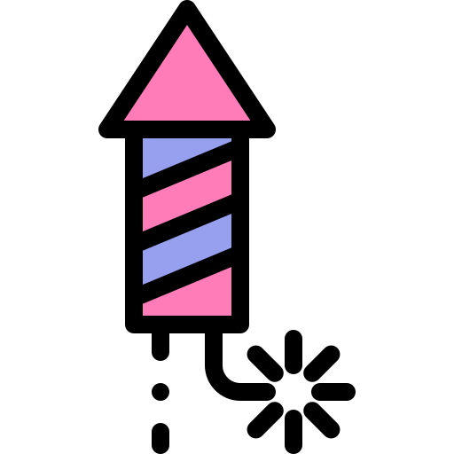 fajerwerki Detailed Rounded Lineal color ikona