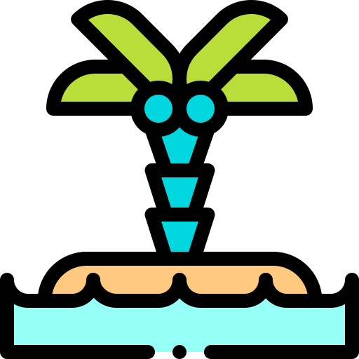 Palmeira Detailed Rounded Lineal color Ícone