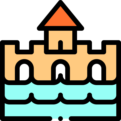 Sand castle Detailed Rounded Lineal color icon