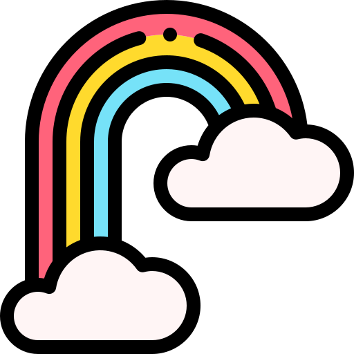Arco iris Detailed Rounded Lineal color icono