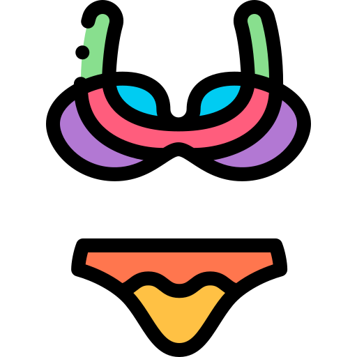 bikini Detailed Rounded Lineal color icon