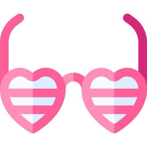 gafas de corazón Basic Rounded Flat icono