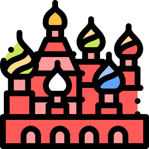 Собор Василия Блаженного Detailed Rounded Lineal color иконка