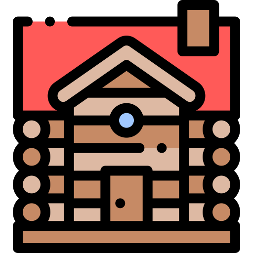 Cabin Detailed Rounded Lineal color icon