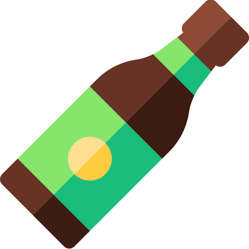 Бутылка пива Basic Rounded Flat иконка