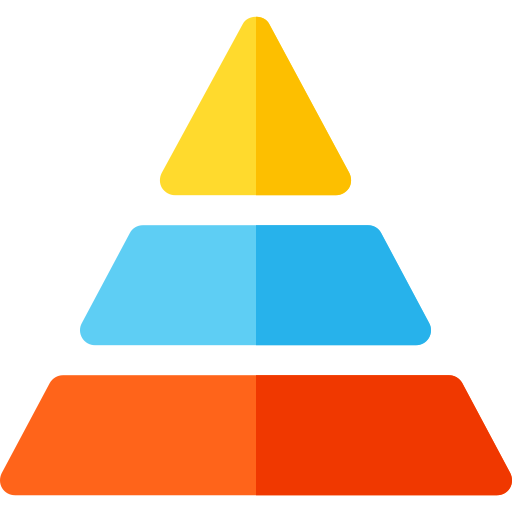 grafico a piramide Basic Rounded Flat icona