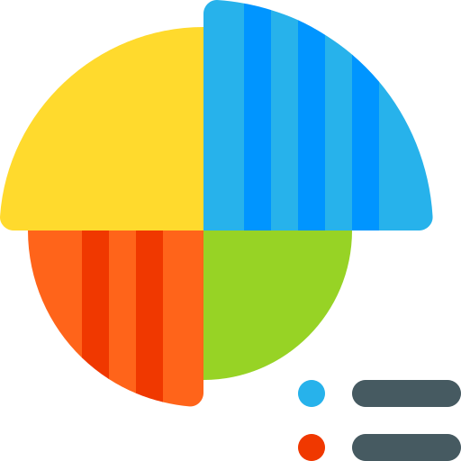 Pie chart Basic Rounded Flat icon