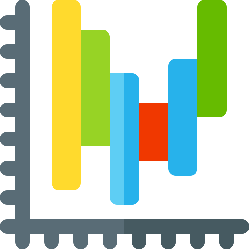 Bar chart Basic Rounded Flat icon