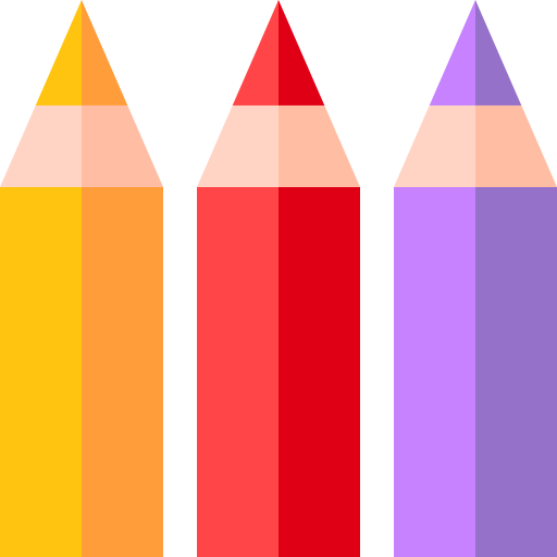 crayons de couleur Basic Straight Flat Icône