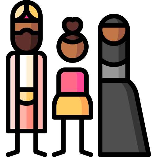 家族 Puppet Characters Lineal Color icon