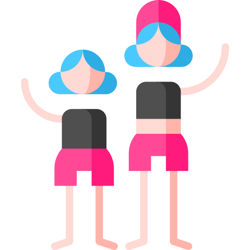 Hermanas Puppet Characters Flat icono