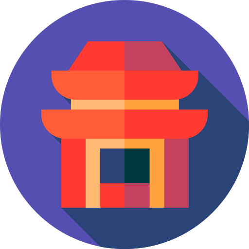 中国の寺院 Flat Circular Flat icon