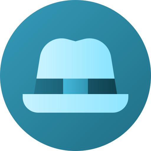 chapeau fedora Flat Circular Gradient Icône