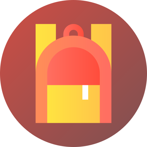 rucksack Flat Circular Gradient icon