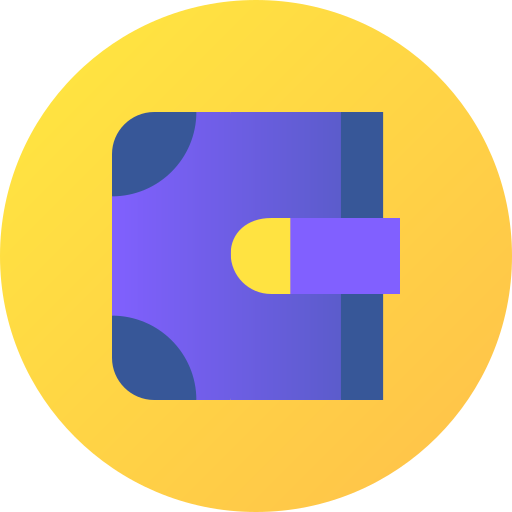 portafoglio Flat Circular Gradient icona
