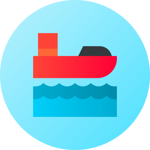 barca di salvataggio Flat Circular Gradient icona