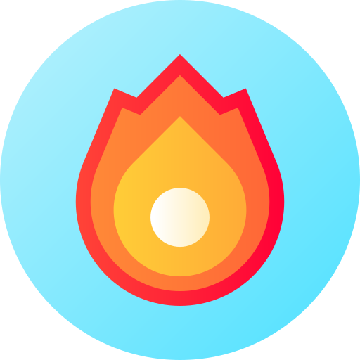 ogień Flat Circular Gradient ikona