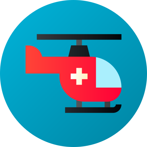 Helicopter Flat Circular Gradient icon