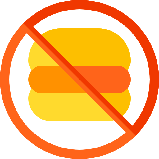 bez fast foodów Basic Rounded Flat ikona