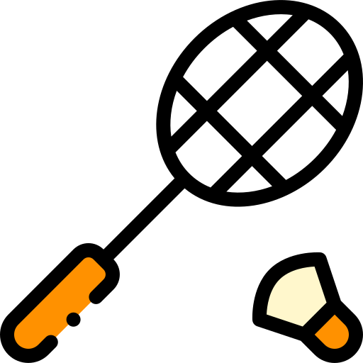 Бадминтон Detailed Rounded Lineal color иконка