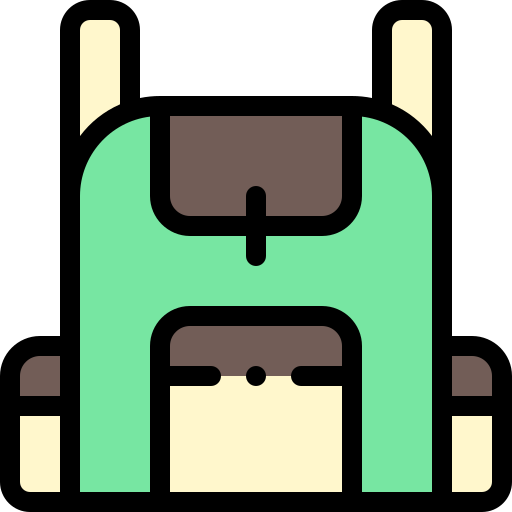 rucksack Detailed Rounded Lineal color icon