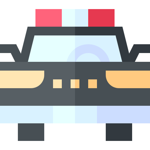 auto della polizia Basic Straight Flat icona