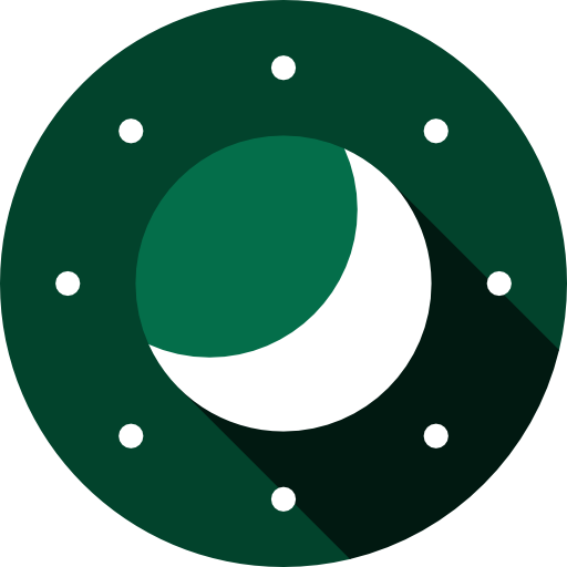 nacht Flat Circular Flat icoon