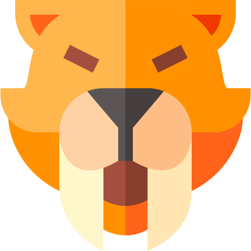 Saber toothed tiger Basic Straight Flat icon
